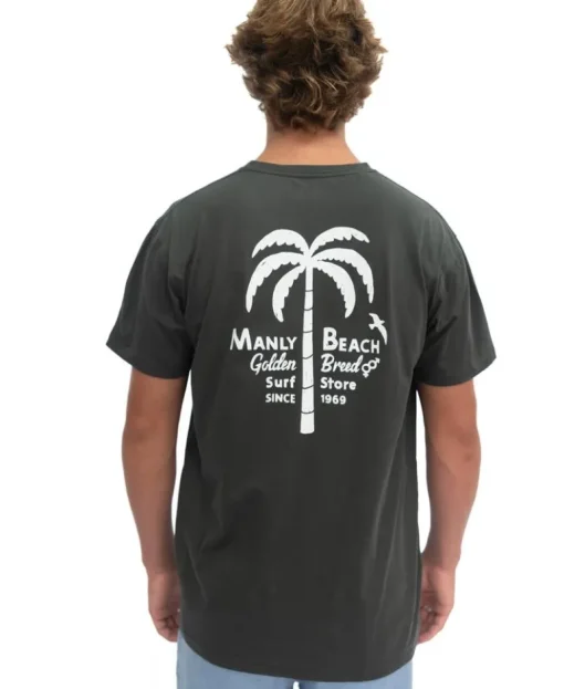 Manly Palm Loco Tee | Wash Black