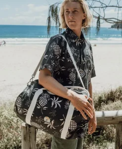 Pine Palm Canvas Roll Bag | Wash Black