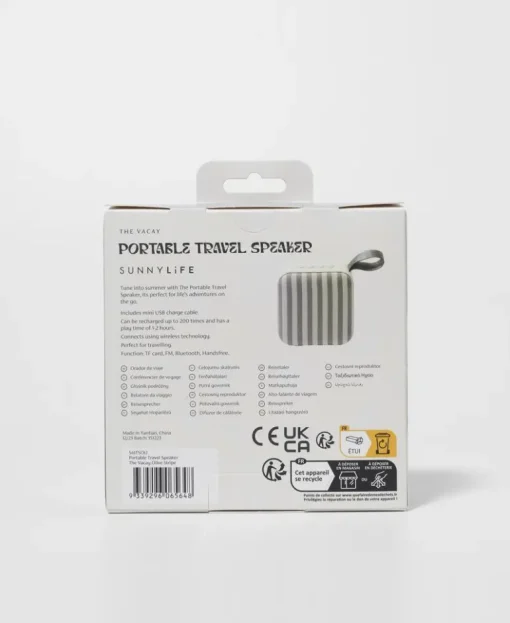 Portable Travel Speaker The Vacay | Olive Stripe