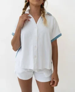 Retro Eka Shirt | White/Azure