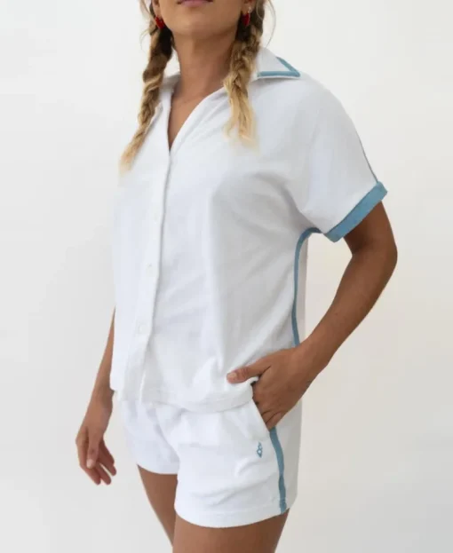 Retro Eka Shirt | White/Azure