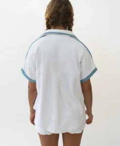 Retro Eka Shirt | White/Azure