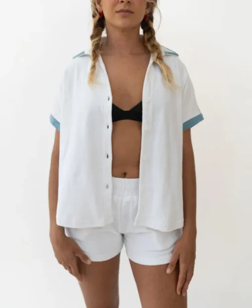 Retro Eka Shirt | White/Azure