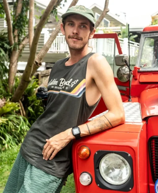 Retro Muscle Tank | Wash Black