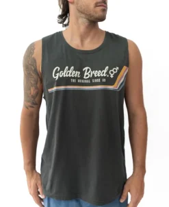 Retro Muscle Tank | Wash Black
