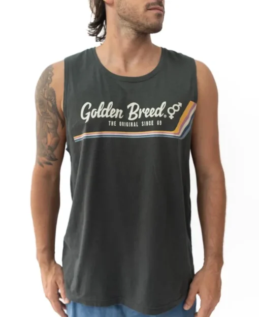 Retro Muscle Tank | Wash Black