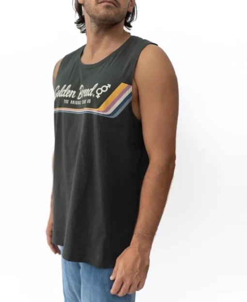 Retro Muscle Tank | Wash Black