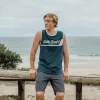 Retro Ringer Muscle Tank | Navy