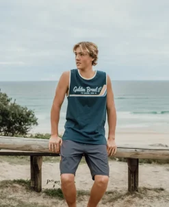 Retro Ringer Muscle Tank | Navy
