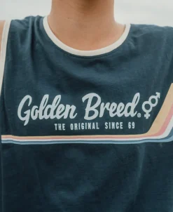 Retro Ringer Muscle Tank | Navy