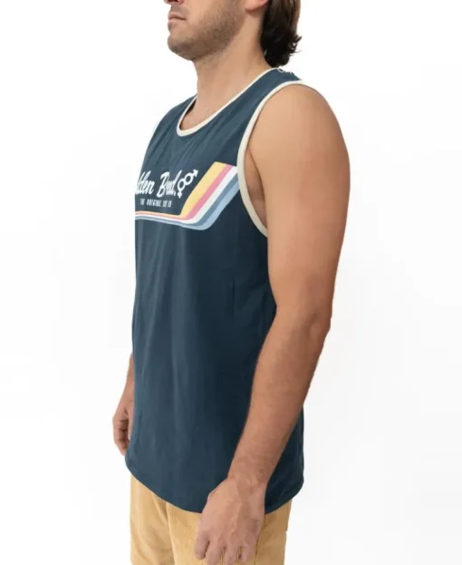 Retro Ringer Muscle Tank | Navy