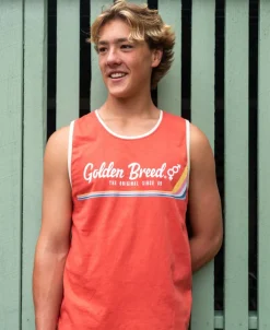 Retro Ringer Muscle Top | Wash Red