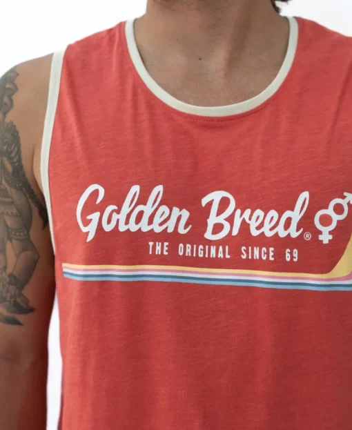 Retro Ringer Muscle Top | Wash Red