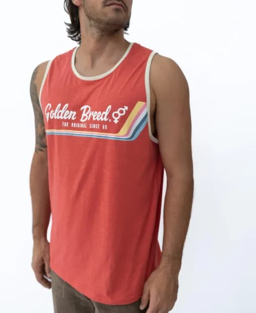 Retro Ringer Muscle Top | Wash Red