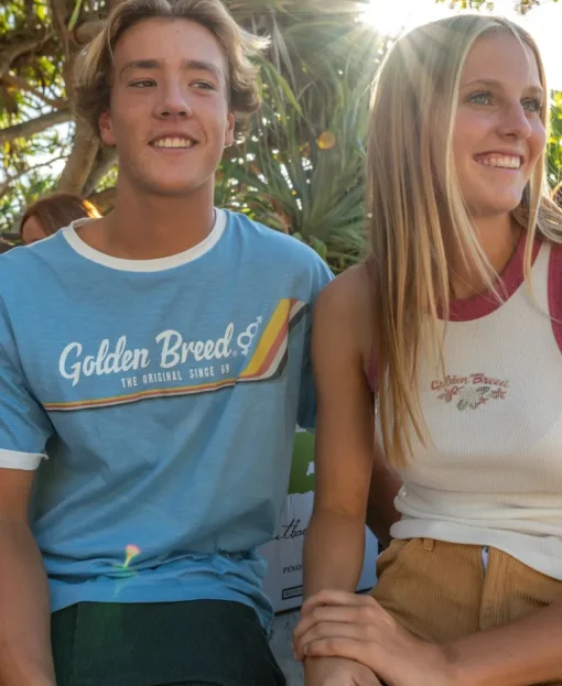 Retro Ringer Tee | Azure Blue