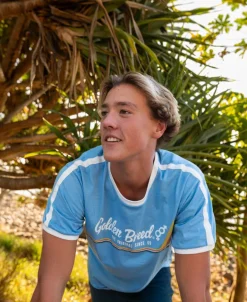 Retro Ringer Tee | Azure Blue
