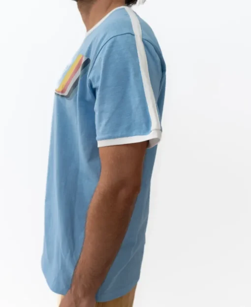 Retro Ringer Tee | Azure Blue
