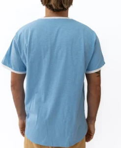 Retro Ringer Tee | Azure Blue