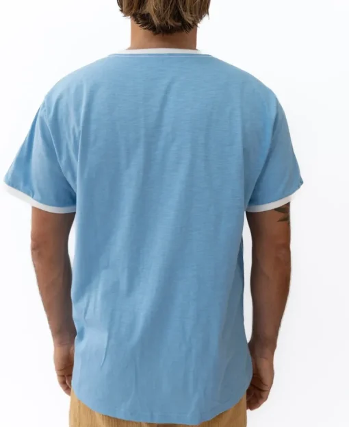 Retro Ringer Tee | Azure Blue