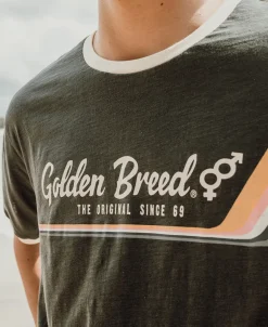 Retro Ringer Tee Shirt | Wash Black – Golden Breed Australia