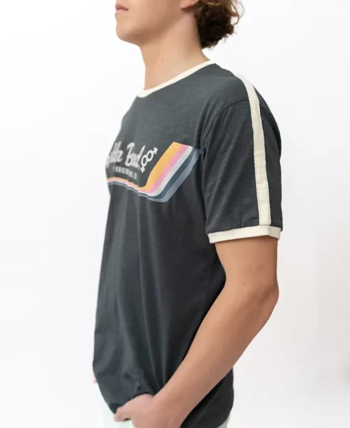 Retro Ringer Tee Shirt | Wash Black – Golden Breed Australia