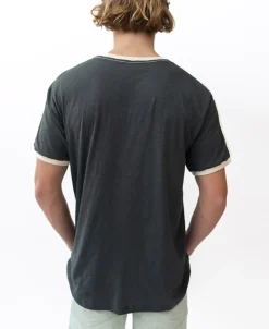 Retro Ringer Tee Shirt | Wash Black – Golden Breed Australia