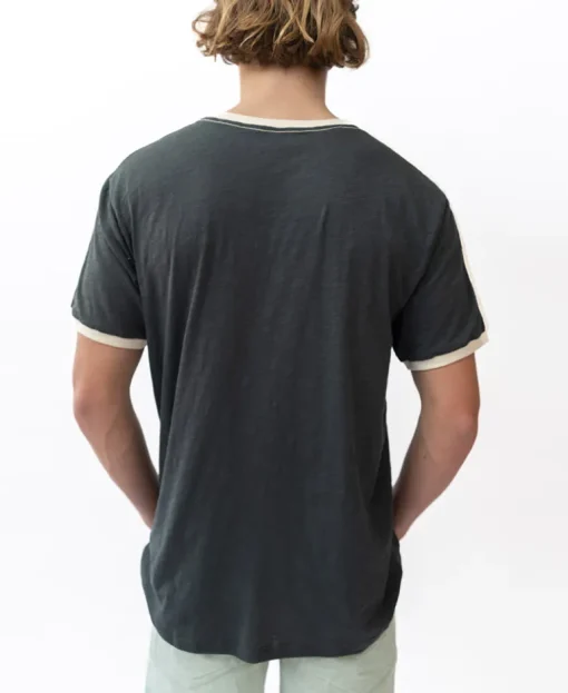 Retro Ringer Tee Shirt | Wash Black – Golden Breed Australia