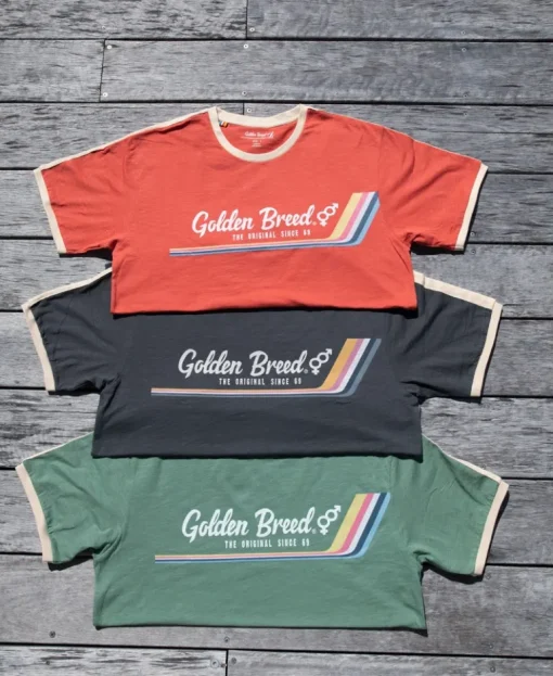 Retro Ringer Tee Shirt | Wash Black – Golden Breed Australia