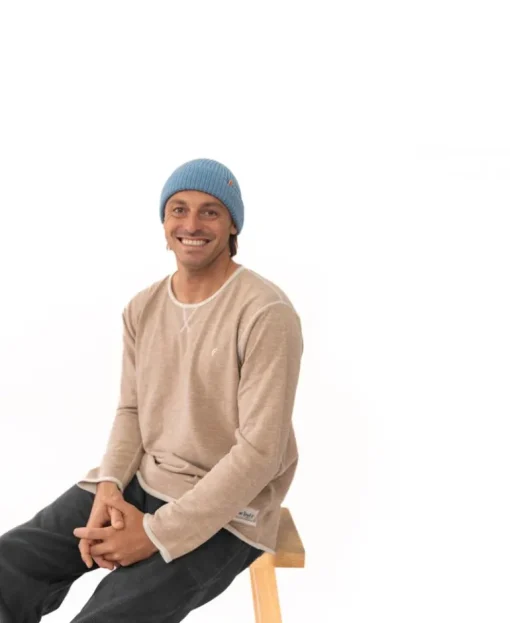 Rib Wool Beanie | Blue
