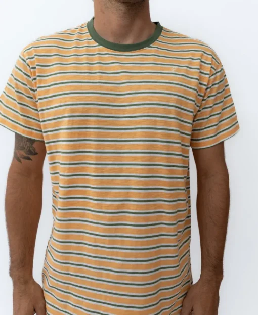 Rincon Stripe Tee | Wash Orange