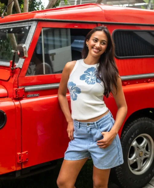 Rosa Hibiscus Tank | Azure