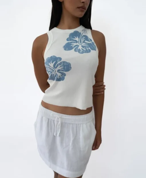 Rosa Hibiscus Tank | Azure