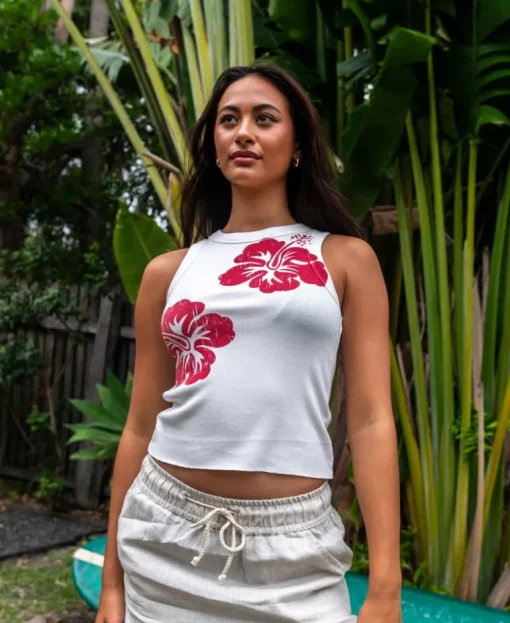 Rosa Hibiscus Tank | Wash Red