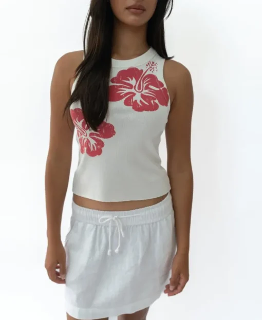 Rosa Hibiscus Tank | Wash Red