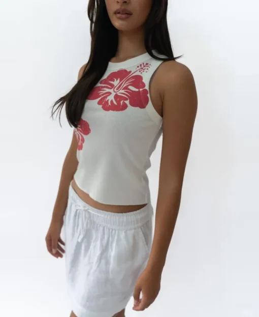 Rosa Hibiscus Tank | Wash Red