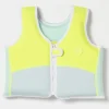 Salty the Shark Swim Vest 3-6 | Aqua Neon Yellow
