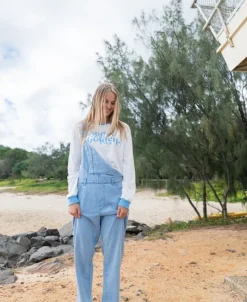 Stay Golden LS | Off White/Azure
