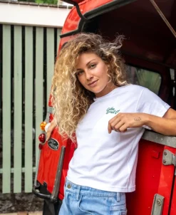 Surf Hibiscus Tee | White