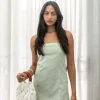 Victoria Dress | Olive Stripe